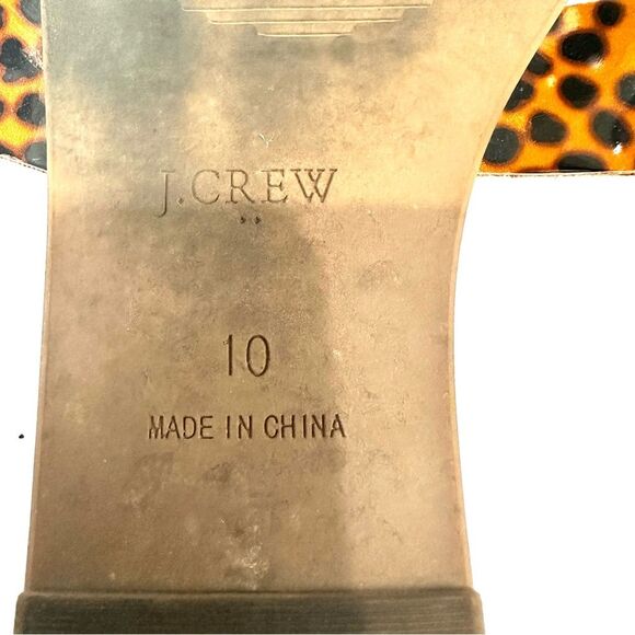 J. Crew Animal Leopard Print Flat Sandals Sz 10 - Picture 8 of 9